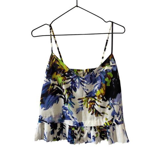 French Connection V Neck Cropped Cami Tank Top S Party Glam - Picture 1 of 7